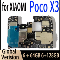 Global Version Motherboard For Xiaomi Mi Poco X3 Unlocked Mainboard With Full Chips Logic Board For Poco X3