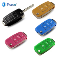 YIQIXIN Flip Car Key Shell For VW Jetta Golf Passat Beetle Polo Bora Volkswagen 3 Buttons Folding Remote Case Replacement Cover