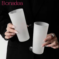 2Pcs Frosted Ultra-thin Slanted Glass Cup Japanese Style Simple Tea Cup Highball Glasses Cups Creative Coffee Glass Cups