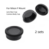 2 PCS Rear Lens Cover+Camera Body Cap Anti-dust Protection ABS Plastic Black for Nikon D800 D850 D750 Camera Accessories
