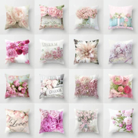 Floral Nordic Style Home Wedding Decoration Sofa Bed Car Pillowcase Rose Pillowcase Girly Women Room Bedroom Decoration
