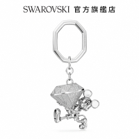SWAROVSKI 施華洛世奇 Disney Mickey Mouse 鑰匙扣白色, 鍍白金色
