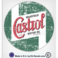 For 100mm-4" Distressed Castrol Vintage Laminated Decal Sticker hod rod classic
