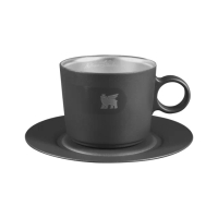 【Stanley】The DayBreak 晨光時刻 雙層不鏽鋼卡布奇諾咖啡杯盤組 消光黑 10-10839-020(10-10839-020)
