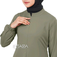 Dress Gamis Polos Slim Fit Premium Marbella Silk Barbara Silk Formal Nyaman Navy Panjang Hitam Linen