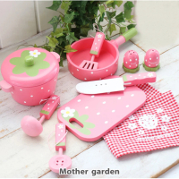 【Mother garden】木製玩具-廚房10件工具組 野莓經典款