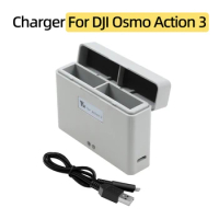 For DJI Osmo Action 3 Sports Camera Battery Charger 2 Batteries Simultaneously Charging Hub Portable USB Charger Accessories