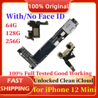 Original Unlocked for iPhone 12 Mini Motherboard with Face ID Clean iCloud 256gb Mainboard Full Function 128gb Logic Board Plate