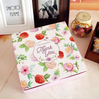 thank you rose 8 Inch 21*21*6.5cm Cheese Cake Paper Box For Party Sweet Candy Cookie Chocolate Packaging Storage Boxes
