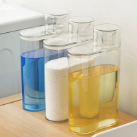 Clear Laundry Detergent Dispenser Fabric Softener Dispenser Scent Booster Beads Container for Fabric Softener Bleaching Agent