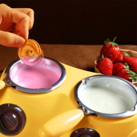 M2EE Electric Chocolate Melter Durable Aluminum Liner Plastic Hot Chocolate Melting Pot Electric Fondue Melter Machine Tool