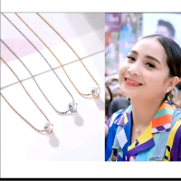 Kalung Titanium Nagita Slavina Permata Cantik - Tahan Lama dan Anti Karat Emas Kulit Perhiasan
