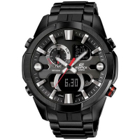CASIO EDIFICE系列 王者氣焰雙顯計時腕錶-紅針x黑-ERA-201BK-1AVDF-45mm