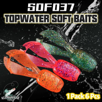 【SOF037】Topwater Soft Baits 7cm/4.5g Floating Fishing Lures Umpan Soft Plastic Casting Haruan Bulan 