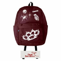 [BIG SALE] tas ransel sekolah pria-wanita keren simple distro varian warna berkualitas Merah maroon 