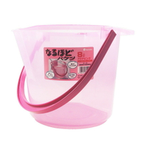 日本 inomata 多功能洗車水桶(粉) 8L 洗車 釣魚 戶外 浴室 廚房