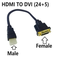 HDMI To DVI Cable M/F Male- Female Video Adapter Cord HDMI-compatible To DVI-I 24+5 Cable Video Adapter CordFor HDTV LCD DVD PC