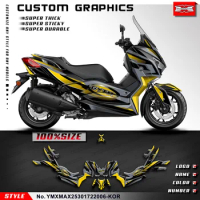 KUNGFU GRAPHICS Motorcycle Full Decals Stickers Kit for Yamaha XMAX 250 300 2017 2018 2019 2020 2021 2022, Multi Styles