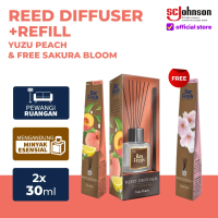 (Bundle Pack) Bayfresh Reed Diffuser Regular + Refill Pengharum Ruangan Free Refill Sakura Bloom