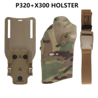 P320+X300 Holster Tactical Flashlight Pistol Holster with QLS Quick Release Military Airsoft Equipment