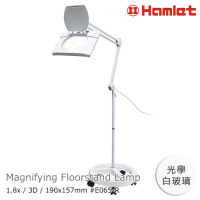 【Hamlet】1.8x/3D 方型大鏡面LED護眼檯燈放大鏡 落地輪架式 E065-R