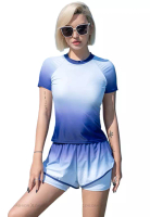 Its Me (2pcs) Sport Gradient Color Tankini Swimsuit