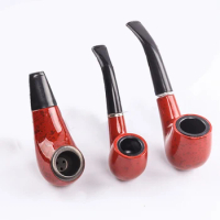 1pc,Dry Smoke Tobacco Pipe,Tobacco Pipe With Filter Core,Curved Circulation Filter,Iron Pot Tobacco Pipe