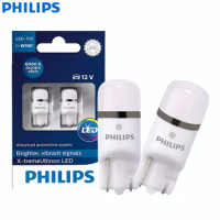 Philips X-treme Ultinon LED T10 W5W 6000K Cool White Car Interior Light 360° Turn Signals LED Reading Lamps 127996000KX2, Pair