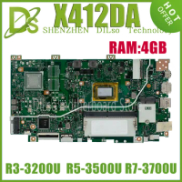 KEFU X412DA Mainboard For ASUS X412DK A412D F412D X412D Laptop Motherboard R3-3200U R5-3500U R7-3700U UMA/V2G 4GB-RAM 100% Test
