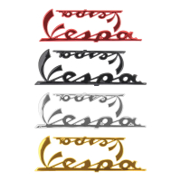 สติ๊กเกอร์ติดรถ VESPA ตัวอักษร ชุดตัวอักษร ยางนุ่ม PVC สเตอริโอ 3 มิติ สติ๊กเกอร์ติดรถและรถจักรยานยน