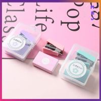 ESTENIK` (COD) Staples Mini Ukuran Kecil Kemasan Box Satu Set Dengan Isi Straples Kantor Binder Stat