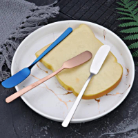 304 Butter Knife Cheese Dessert Jam Spreaders Stainless Steel Cream Gold Rose Knifes Western Cutlery Breakfast Tool Wholesale