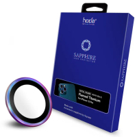 【hoda】iPhone 12 Pro 6.1吋 專用 三鏡 藍寶石金屬框鏡頭保護貼(燒鈦款)