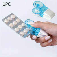 1pc Portable Pill Taker Remover With Medicine Box, Tablets Pills Blister Pack Opener Assistance Tool New Design Pill Dispenser