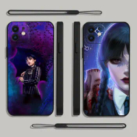 Hot TV Drama Wednesday Phone Case For Samsung Galaxy S23 S22 S21 S20 Ultra Plus FE S10 Note 20 Plus With Lanyard Cover