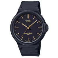 CASIO 卡西歐 簡約指針錶 樹脂錶帶 黑 防水50米 MW-240-1E2
