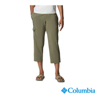 Columbia 哥倫比亞 女款-超防曬UPF50防潑快排七分褲-軍綠 UAR73600AG / SS23