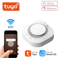 EN14604 Certified Tuya Smart WiFi Smoke Detector Sensor 80DB Alarm Fire Smoke Detector Wifi Fire Protection Home Security Alarm