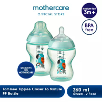 Mothercare Tommee Tippee PP Feeding Tint Bottle 260m Green 2Pk - Botol Minum Bayi