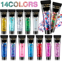 14 Colors Body GlitterFace Glitter for Valentine’s DayHair GlitterMakeup Section Glitter GelDaylight