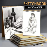 160GSM A6/A5/16K/A4 Professional Sketchbook Thick Paper Spiral Pencil Watercolour Drawing Book Gouache Paper Art Supplies