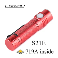 Convoy S21E with 719A Led Linterna Flashlight 21700 Flash Light Torch Camping Fishing Lamp Work Type-c Charging Port