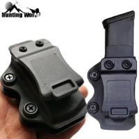 Tactical IWB 9mm Magazine Holster Mag Pouch Case Belt Carrier Storage for Hunting Airsoft Glock 19 17 22 23 26 27 31 32 Dropship