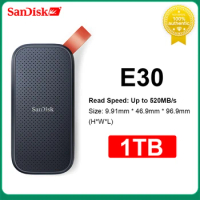 SanDisk E30 2TB 1TB 480GB USB3.2 Type-A/C Portable External Solid State Drive NVME hard disk Small Portab SSD For laptop desktop