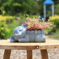 Succulents Flower Pots Resin Silicone Mold Elephant Vase Cement Mold Storage Box Dropship