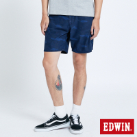 EDWIN JERSEYS 迦績 EJ3 寬鬆迷彩 膝上休閒短褲-男-原藍磨