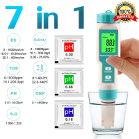 7in1 TDS EC PH SALT TEMP ORP S.G meter เครื่องวัดคุณภาพน้ำ เครื่องวัดสภาพน้ำ วัดความเค็ม water quali