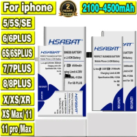 HSABAT 2100-4500mAh Top Quality Battery for iphone X XS XR 11 SE 5 5S 5C 6 6S 7 8/XS Max/6 6S 7 8 Plus/11 Pro/11 Pro Max