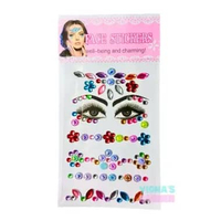 Stiker Wajah Diamond Sticker Wajah Makeup Karnaval Cosplay Costume Manik Manik Tempel Anak Dewasa Ra