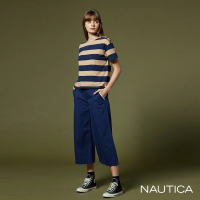 【NAUTICA】女裝 反白線條寬褲(深藍)